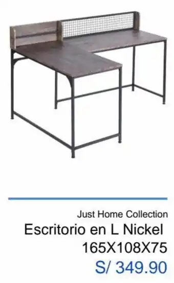 Sodimac Escritorio en L Nickel 165 x 108 x 75 oferta
