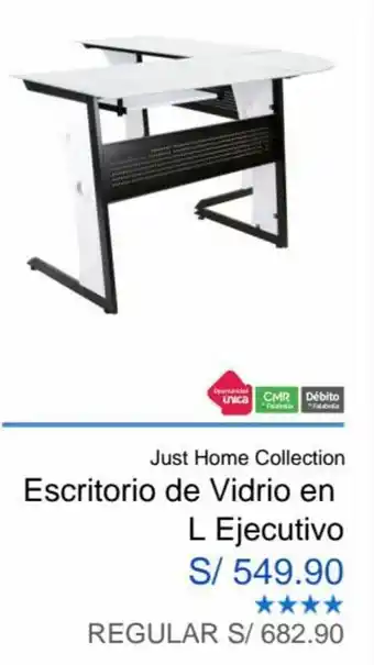 Sodimac Escritorio de Vidrio en L Ejecutivo oferta