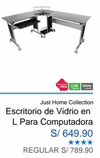 Sodimac Escritorio de Vidrio en L Para Computadora oferta