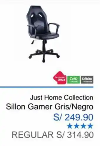 Sodimac Sillon Gamer Gris//Negro oferta