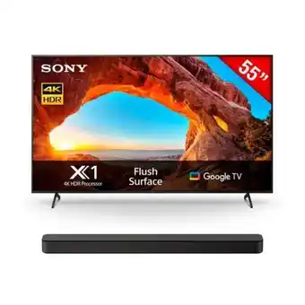 Hiraoka Tv sony led 4k uhd hdr google tv smart 55" bravia kd-55x85j + soundbar de 2 canales sony ht-s100f con bluetooth oferta