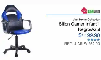 Sodimac Sillon Gamer Infantil Negro/Azul oferta