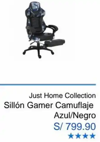 Sodimac Sillón Gamer Camuflaje Azul/Negro oferta