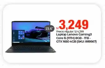 Laptop Lenovo Gaming 3 Core i5 (11th) 8GB - TTB - GTX 1650 4GB