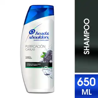 Tottus Shampoo head shoulders purificador capilar carbón 650 ml oferta