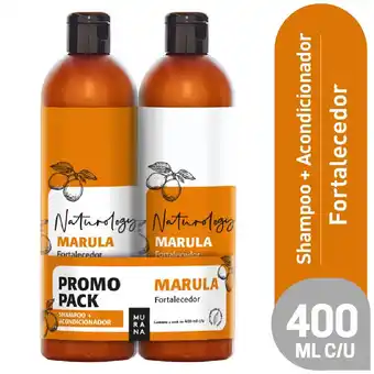 Tottus Pack shampoo + acondicionador marula murana 400 ml oferta
