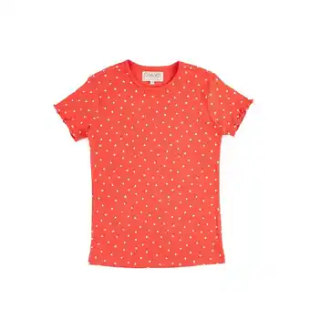 Tottus Polo mc rib fullprint niña teen talla 16 coral oferta