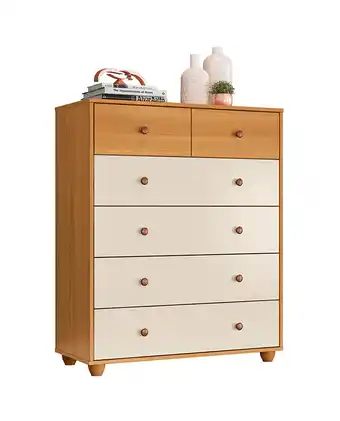 Tiendas EFE Comoda 6 cajones babaro off white oferta