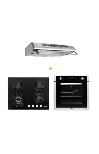 Tiendas EFE Combo sole: encimera 4 quemadores solco034 + campana ture48co + horno empotrable solho007 oferta