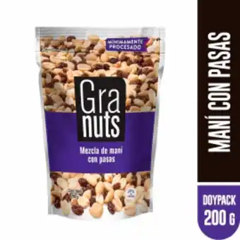 Freshmart Maní con pasas granuts - doypack 200 gr - unidad oferta