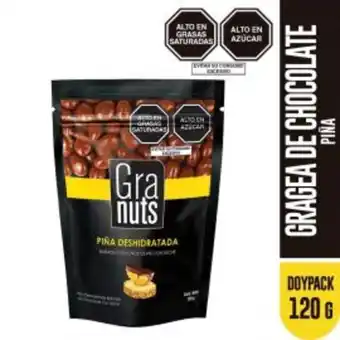 Freshmart Piña deshidratada con chocolate granuts - doypack 120 gr - unidad oferta