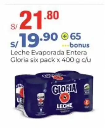 Metro Gloria Leche Evaporada Entera six pack x 400g oferta