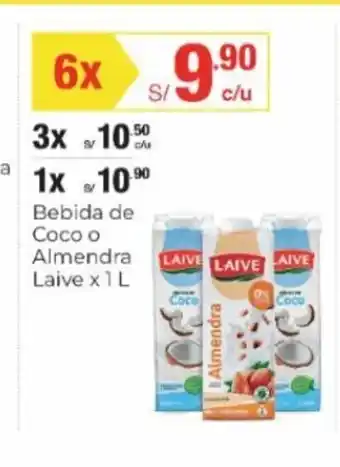 Metro Laive Bebida de Coco o Almendra x 1 L oferta