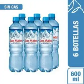 Freshmart Pack x6 agua mineral sin gas san mateo - botella 600ml - pack oferta