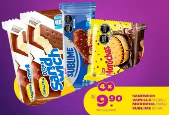 Tambo Sandwich Vainilla 112ml/Morocha 69ml/Sublime 80ml oferta