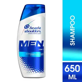 Tottus Shampoo head shoulders 3 en 1 hombre control caspa 650 ml oferta