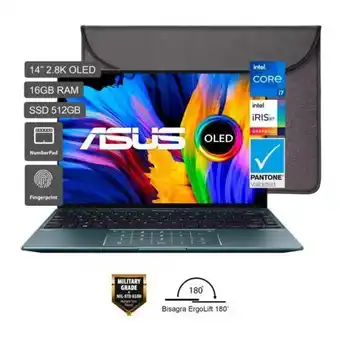 Hiraoka Laptop asus zenbook 14x oled ux5401za-l7060w 14" intel core i7-12700h 512gb ssd 8gb ram oferta