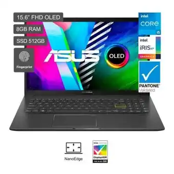 Hiraoka Laptop asus vivobook 15 k513ea-l12004w 15.6" intel core i5-1135g7 512gb 8gb ram oferta