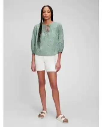 GAP Blusa 3/4 slv dbl tie top mujer oferta
