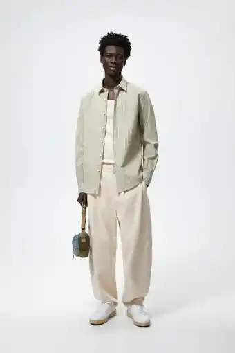 ZARA Camisa rayas algodón - lino oferta