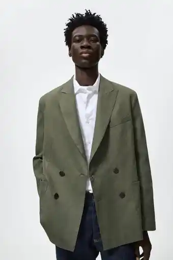 ZARA Blazer cruzada lino - algodón oferta