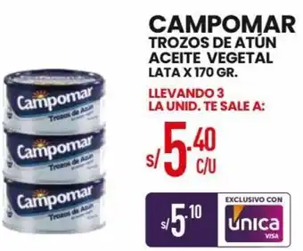 Vega Campomar Trozos de Atún en Aceite Vegetal Lata 170g oferta
