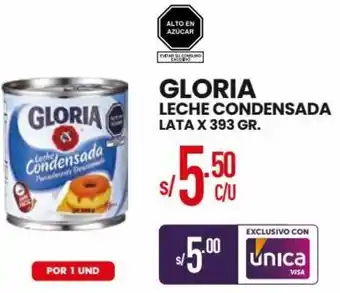 Vega Gloria Leche Condensada Lata 393g oferta