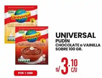 Vega Universal Pudín Chocolate o Vainilla Sobre 100g oferta