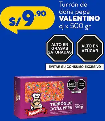 Plaza Vea Turrón Doña pepa Valentino 500g oferta