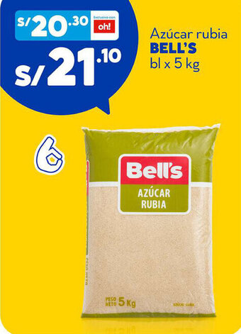 Plaza Vea Azúcar Rubia Bell's 5kg oferta