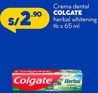 Plaza Vea Crema Dental Colgate Herbal Whitening 65ml oferta