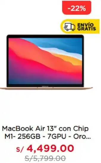 La Curacao MacBook Air 13" con Chip M1-256GB - 7GPU - Oro oferta