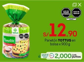 Tottus Panetón Tottus en Bolsa 900g oferta