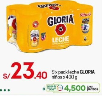 Tottus Six Pack Leche Gloria Niños 400g oferta