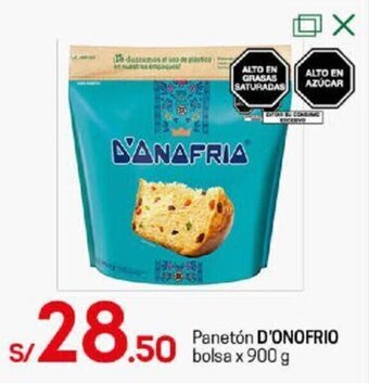 Tottus Panetón D' Onofrio Bolsa 900g oferta