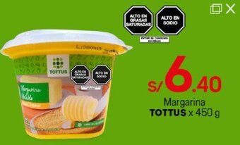 Tottus Margarina Tottus 450g oferta