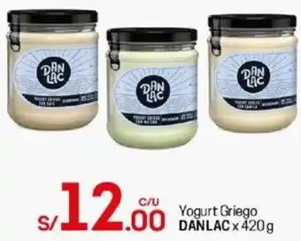 Tottus Yoghurt Griego Danlac 420g oferta