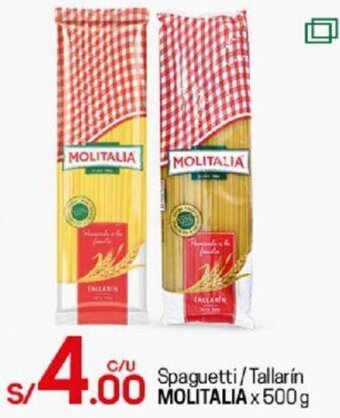 Tottus Spaguetti/Tallarín Molitalia 500g oferta