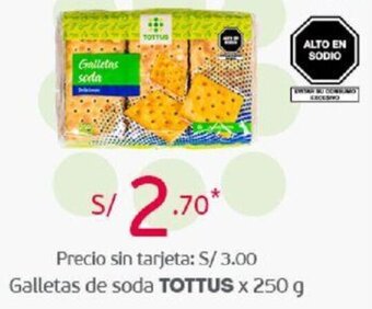 Tottus Galletas de Soda Tottus 250g oferta