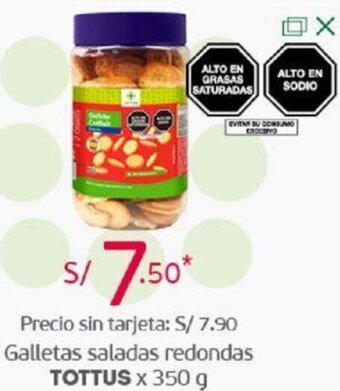 Tottus Galletas Saladas Redondas Tottus 350g oferta