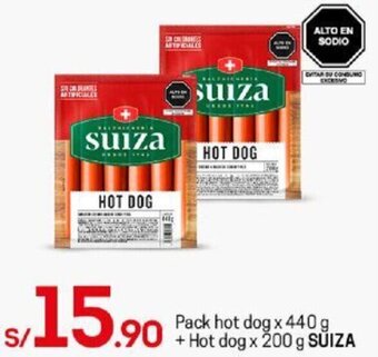 Tottus Pack Hot Dog 440g + Hot Dog 200g Suiza oferta