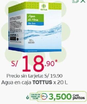 Tottus Agua en Caja Tottus 20L oferta