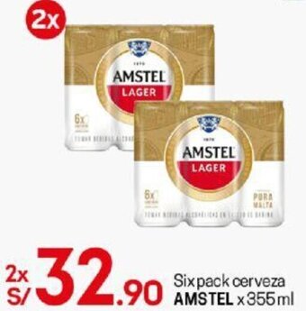 Tottus Six Pack Cerveza Amstel 355ml oferta