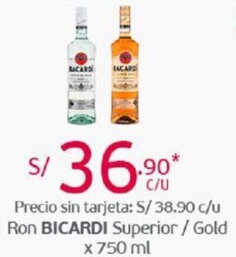 Tottus Ron Bicardi Superior/ Gold 750ml oferta