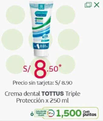 Tottus Crema Dental Tottus Triple Protección 250ml oferta