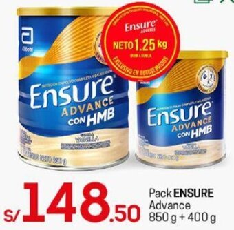 Tottus Pack Ensure Advance 850g-400g oferta