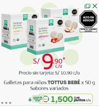 Tottus Galletas para Niños Tottus Bebé 50g Sabores Variados oferta