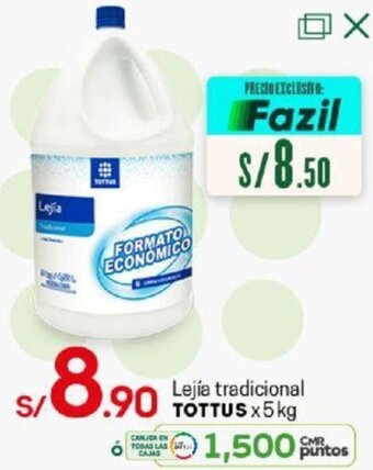 Tottus Lejía Tradicional Tottus 5kg oferta