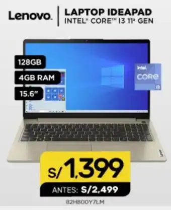 La Curacao Lenovo Laptop Ideapad Intel Core i3 11' Gen oferta