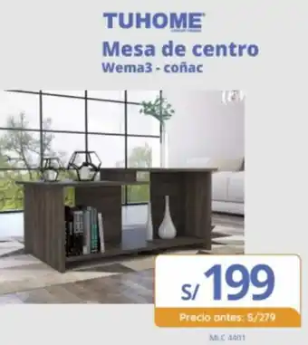 Tiendas EFE Tuhomo Mesa de Centro Wema3 - Coñac oferta